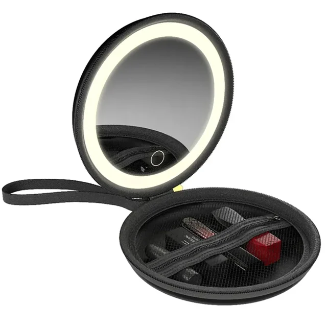کیف ارایشی اینه دار LED دار جیبی