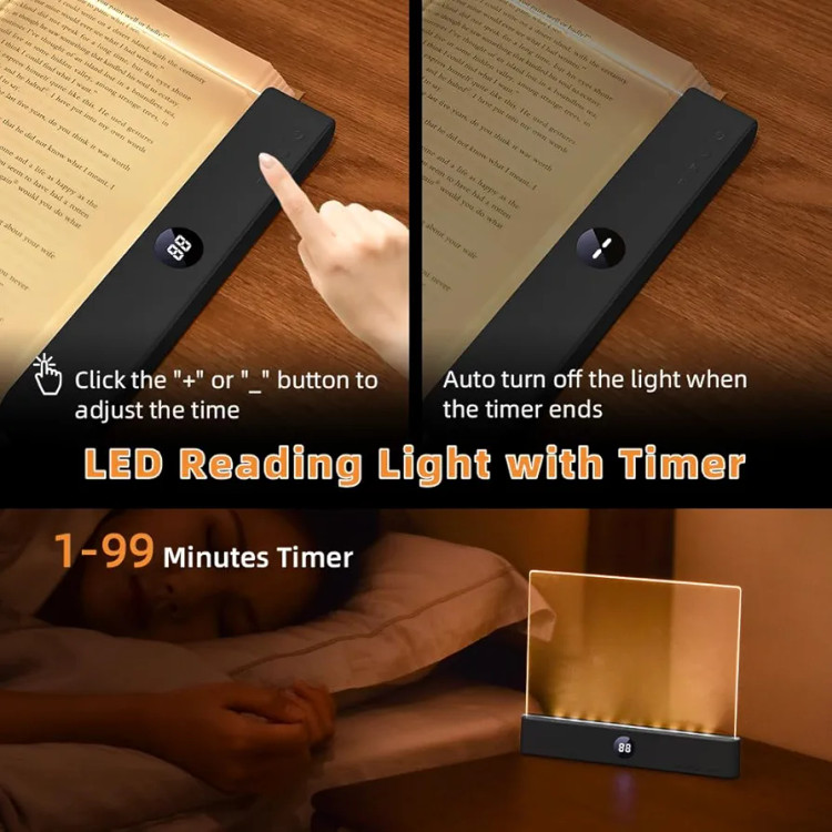 چراغ مطالعه کتاب شارژی 2 در 1 با پنل شفاف LED