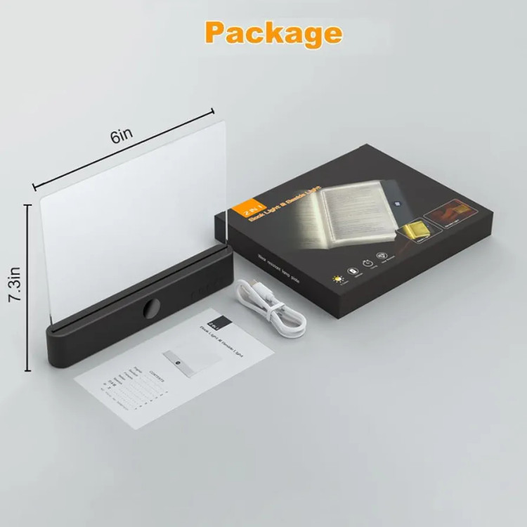 چراغ مطالعه کتاب شارژی 2 در 1 با پنل شفاف LED