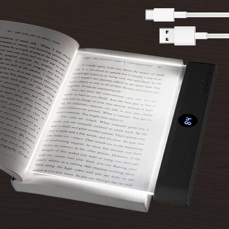 چراغ مطالعه کتاب شارژی 2 در 1 با پنل شفاف LED